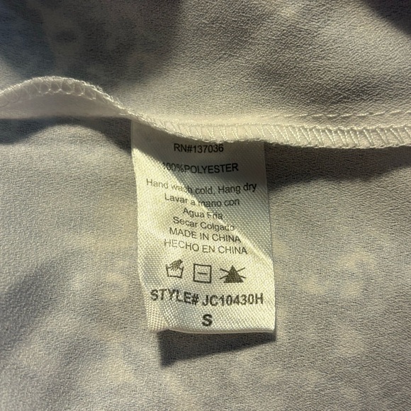 Paper Crane Blue & White Print Sleeveless Tank Top S - Picture 6 of 6